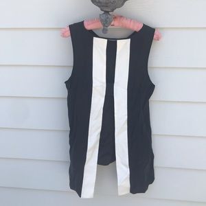 Parker black open back satin-esc top/blouse